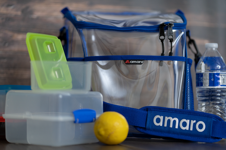 V.2 Amaro Delux 0.5mm Clear Lunch Bag for Adult With Removable insert - 8"W x 9.5"H x 9.75"L (MEDIUM)