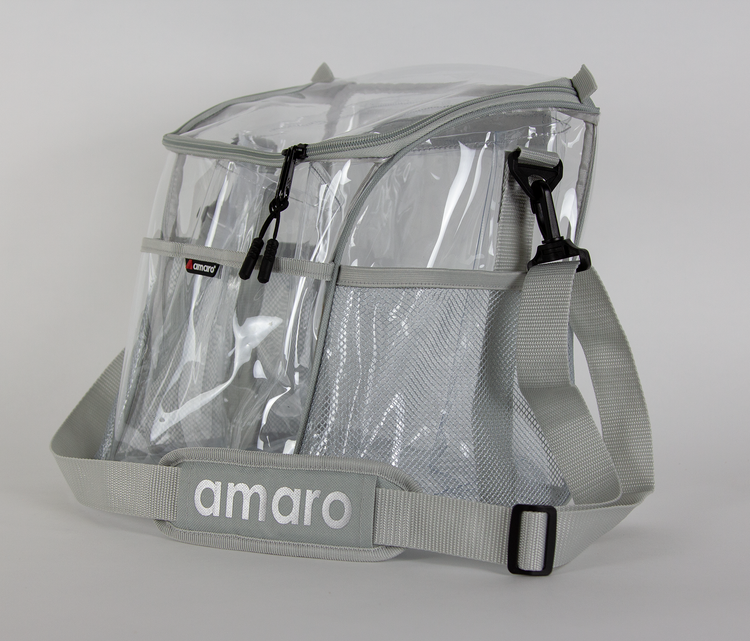 V.2 Amaro Delux 0.5mm Clear Lunch Bag for Adult With Removable insert - 8"W x 9.5"H x 9.75"L (MEDIUM)