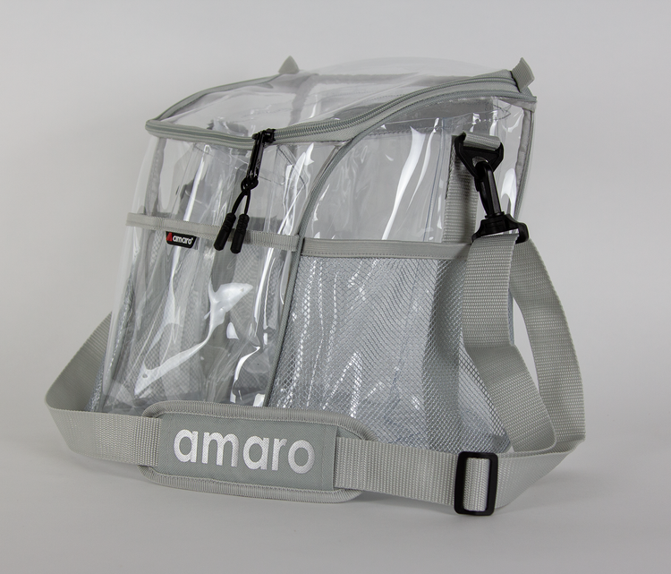 V.2 Amaro Delux 0.5mm Clear Lunch Bag for Adult With Removable insert - 9"W x 11"H x 10.5"L, (LARGE)