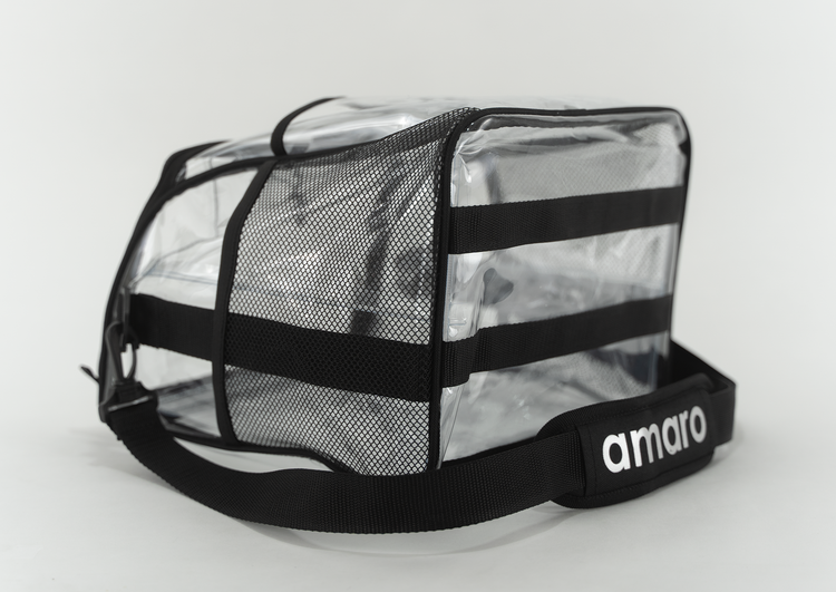 V.2 Amaro Delux 0.5mm Clear Lunch Bag for Adult With Removable insert - 8"W x 9.5"H x 9.75"L (MEDIUM)