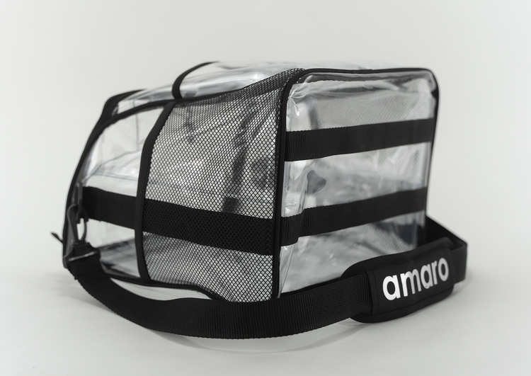 V.2 Amaro Delux 0.5mm Clear Lunch Bag for Adult With Removable insert - 9"W x 11"H x 10.5"L, (LARGE)