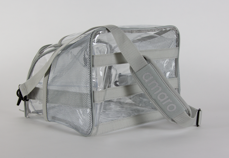 V.2 Amaro Delux 0.5mm Clear Lunch Bag for Adult With Removable insert - 8"W x 9.5"H x 9.75"L (MEDIUM)