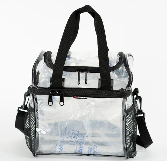 Extra Large Clear Lunch Bag / Lunch Box with Adjustable Strap and Front Storage Compartment